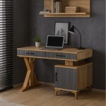 Ege Çalışma Masası | MDF Gövde | Ağaç Ayaklar | Şık ve Ergonomik Genç Odası Masası
