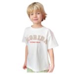 Florida Baskılı T-shirt – Ekru | Erkek Çocuklara Özel Yazlık ve Dinamik Stil