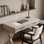 Deniz Çalışma Masası | MDF Gövde | Ağaç Ayaklar | Şık ve Ergonomik Genç Odası Masası