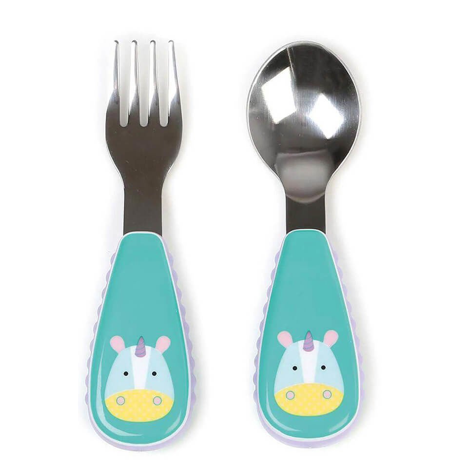 skip-hop-zoo-catal-kasik-seti-unicorn-1 Zoo Çatal Kaşık Seti – Unicorn | Renkli ve Sevimli Tasarım, Ergonomik Kullanım - Görsel 1